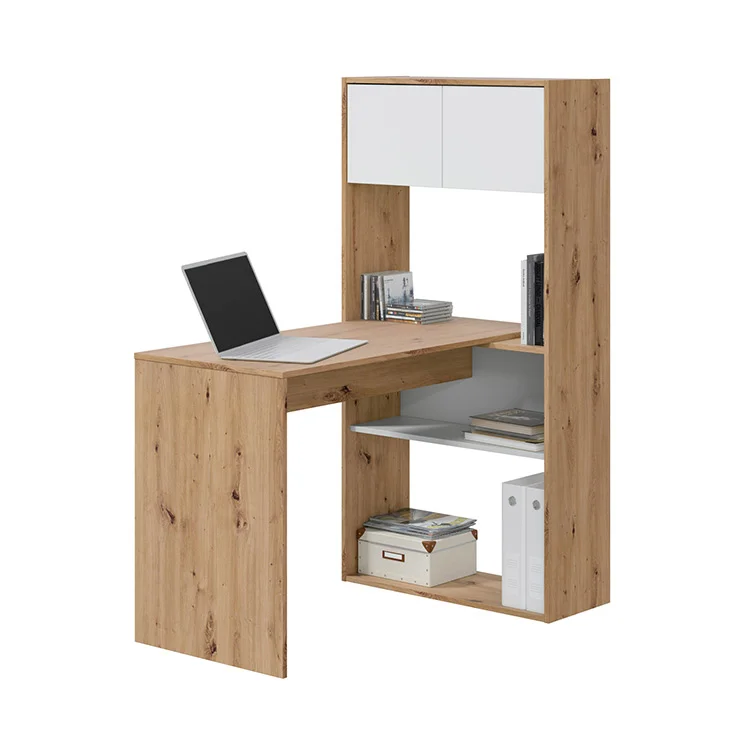 Scrivania ufficio moderna reversibile rovere bianco artico Grom