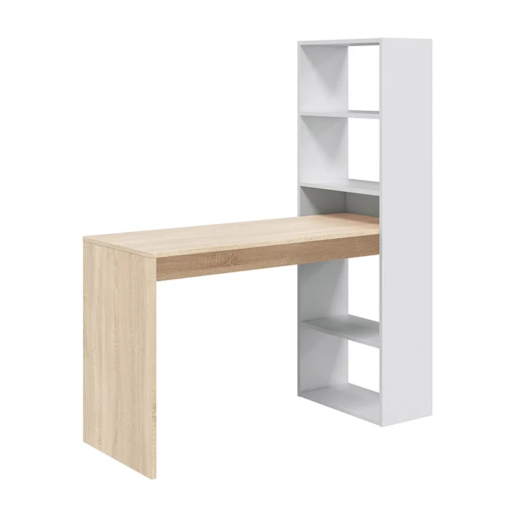 Scrivania ufficio salvaspazio moderna 120x144cm rovere bianco Jolie