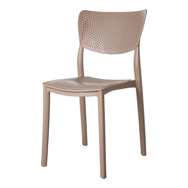 Set 4 sedie da giardino esterno bar dehors impilabili plastica tortora Aura
