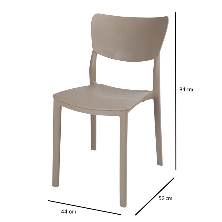 Sedia da giardino esterno bar dehors impilabile polipropilene beige tortora Tania