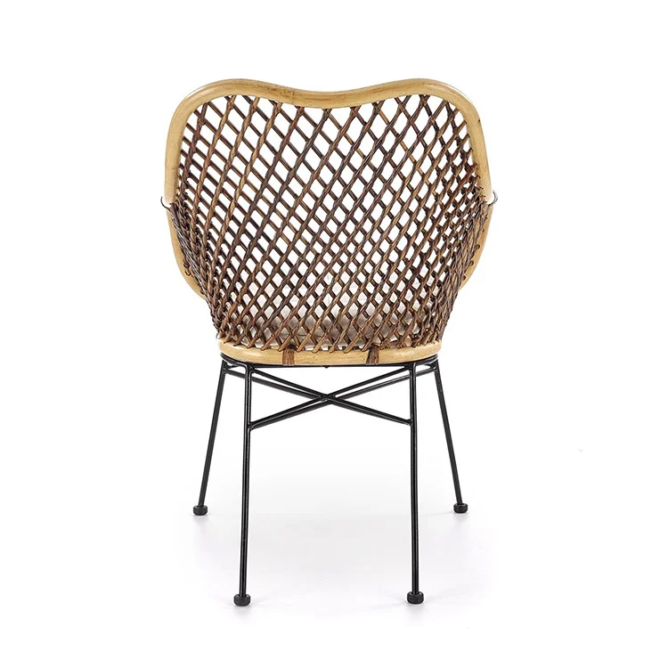 Sedia da pranzo moderna in rattan marrone Polla