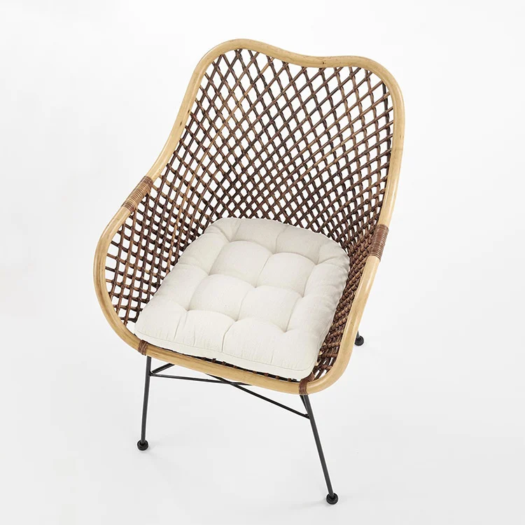 Sedia da pranzo moderna in rattan marrone Polla
