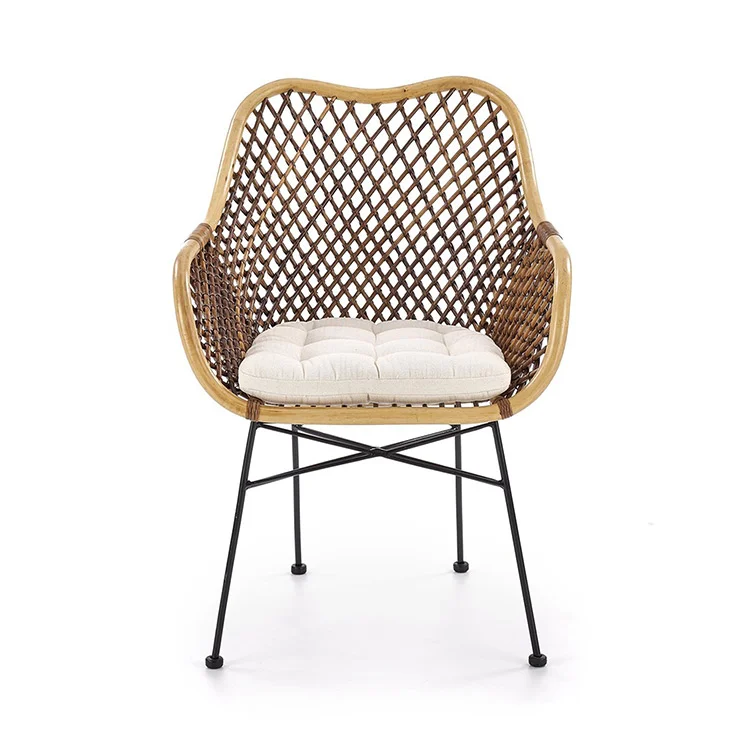 Sedia da pranzo moderna in rattan marrone Polla