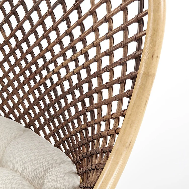 Sedia da pranzo moderna in rattan marrone Polla