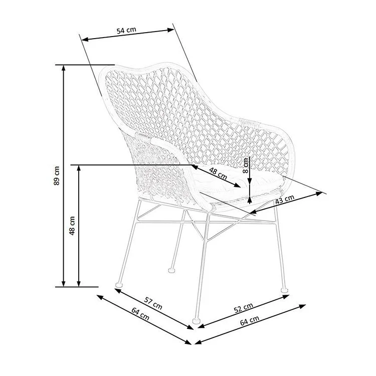 Sedia da pranzo moderna in rattan marrone Polla