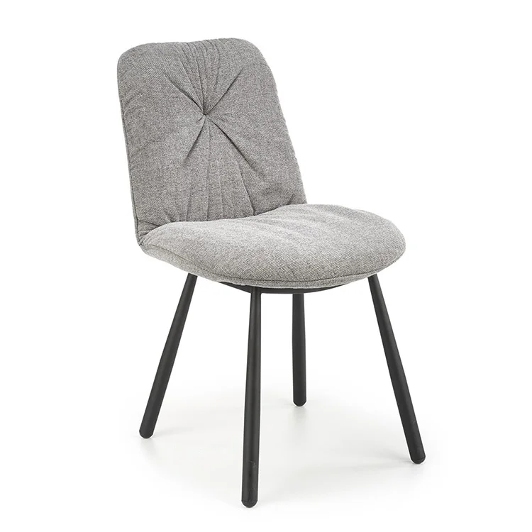 Set 4 sedie da pranzo moderne in tessuto grigio nero Kaos