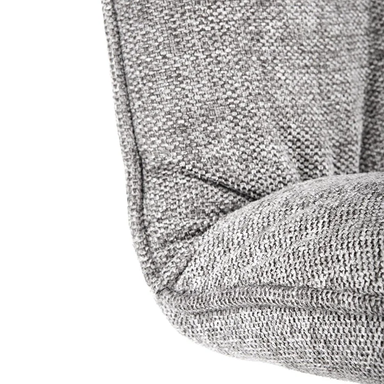 Set 4 sedie da pranzo moderne in tessuto grigio nero Kaos