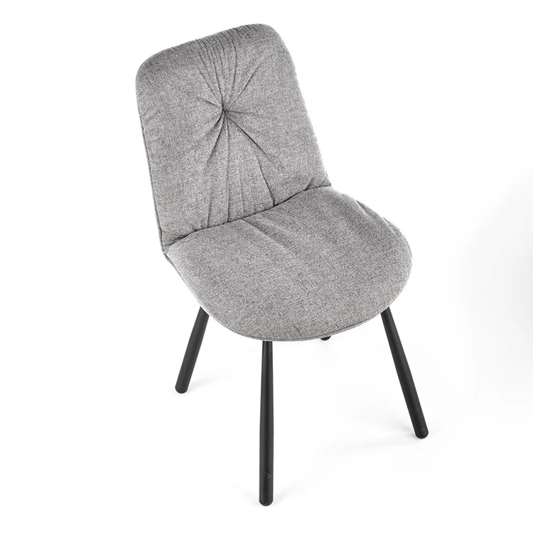 Set 4 sedie da pranzo moderne in tessuto grigio nero Kaos