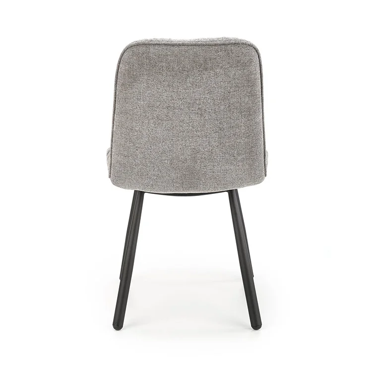 Set 4 sedie da pranzo moderne in tessuto grigio nero Kaos