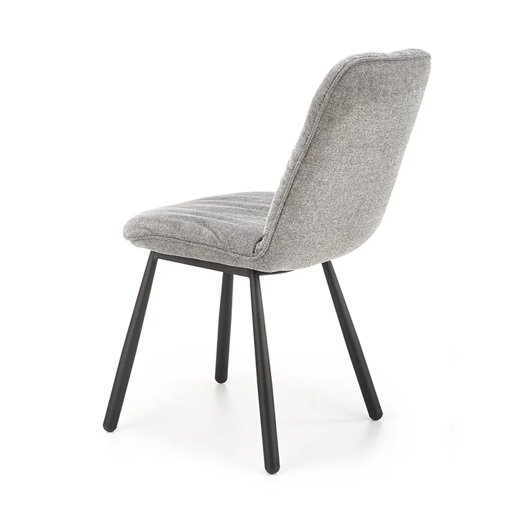 Set 4 sedie da pranzo moderne in tessuto grigio nero Kaos