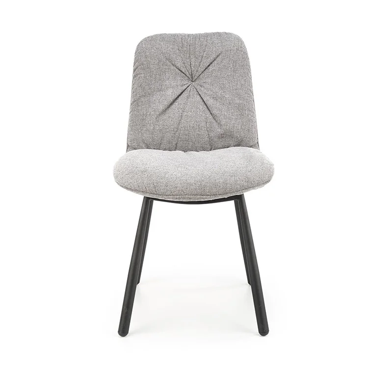 Set 4 sedie da pranzo moderne in tessuto grigio nero Kaos