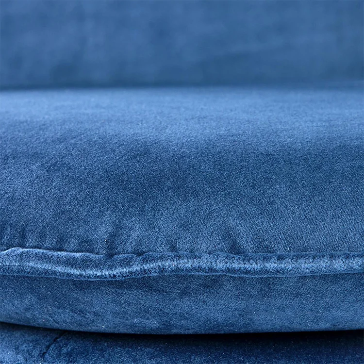 Set 4 sedie da sala moderne in tessuto blu navy Orco