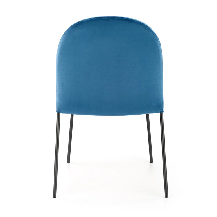 Set 4 sedie da sala moderne in tessuto blu navy Orco