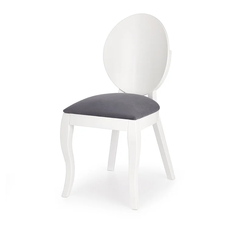 Set 2 sedie da sala moderne in tessuto grigio bianco Jonni