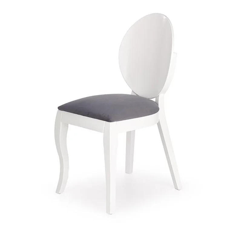 Set 2 sedie da sala moderne in tessuto grigio bianco Jonni
