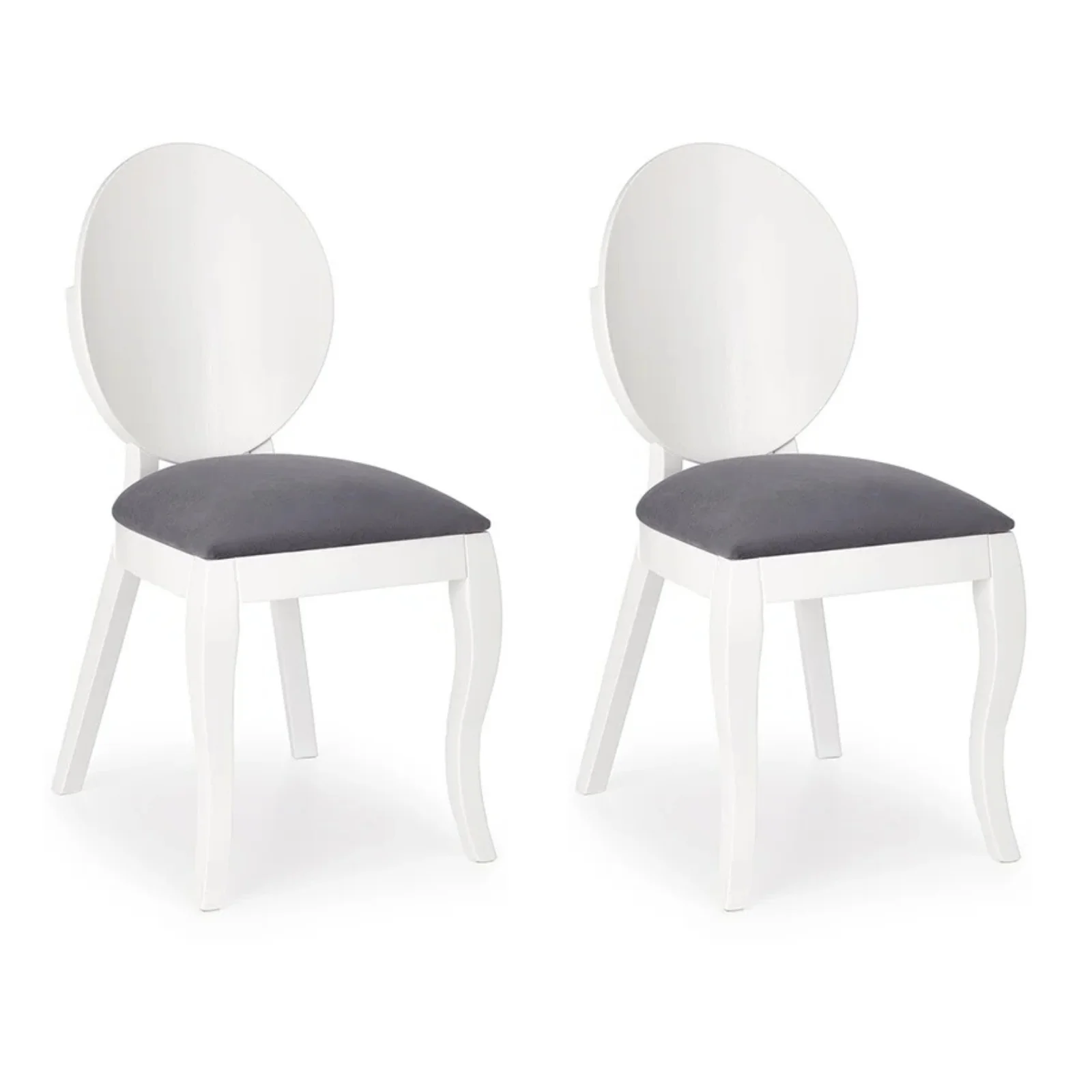 Set 2 sedie sala da pranzo moderne in tessuto grigio bianco Jonni