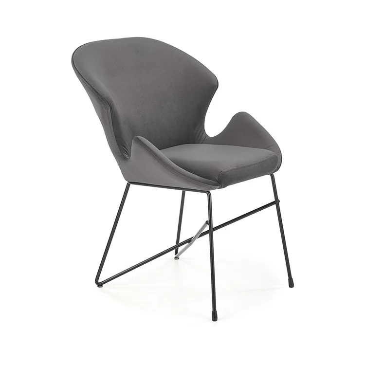 Sedia da sala moderna in tessuto grigio Farro