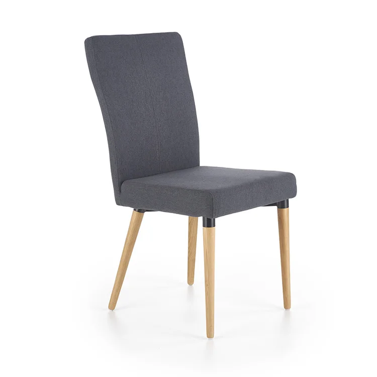 Set 4 sedie da sala moderne in tessuto grigio scuro Barone