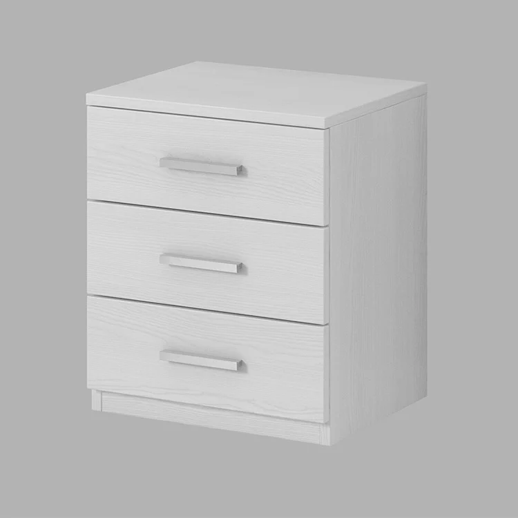 Set 2 comodini 46x56h cm 3 cassetti pino bianco Cortina Gihome®