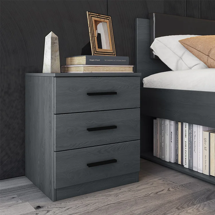 Set 2 comodini 46x56h cm 3 cassetti moderni ossido Cortina Gihome®