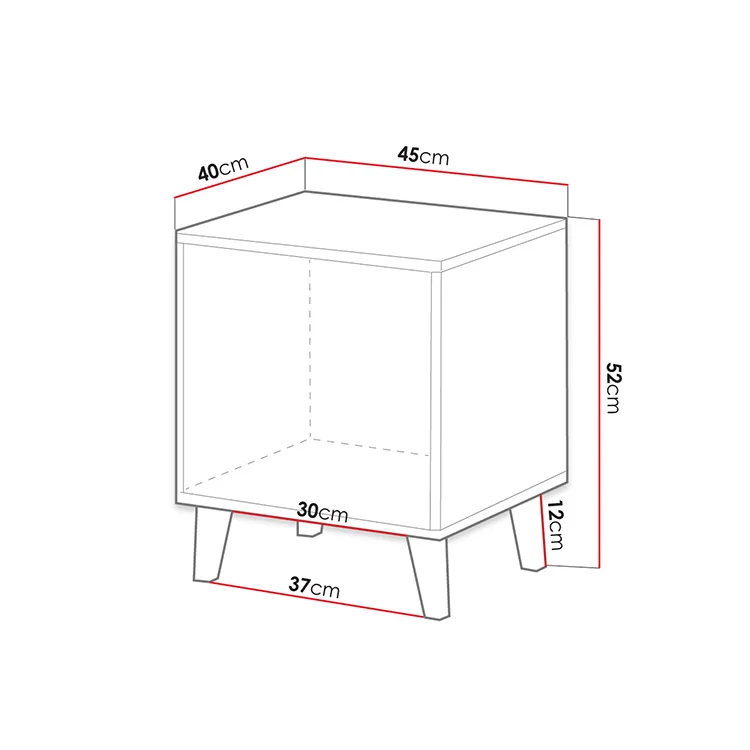 Set 2 comodini 45x52h cm moderni cannettato quercia Essence