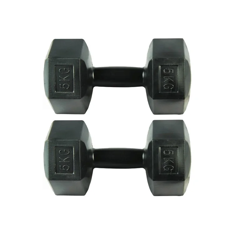 Set 2 manubri da 5 kg neri Gaspari