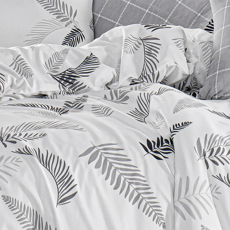 Set copripiumino matrimoniale e federe 220x240cm bianco grigio Ingrid