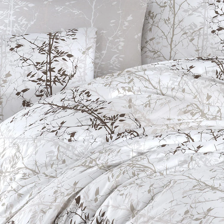 Set copripiumino matrimoniale oversize e federe 240x260cm bianco grigio Esedra