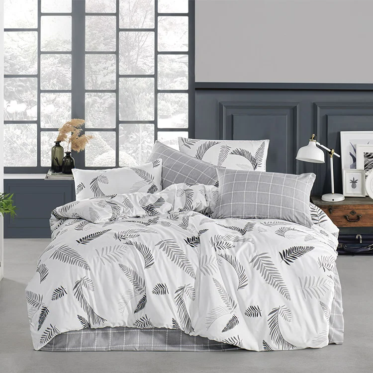 Set copripiumino matrimoniale oversize e federe 240x260cm bianco grigio Ingrid