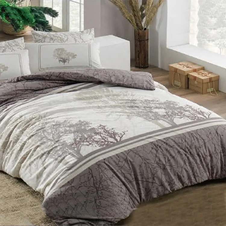 Set copripiumino matrimoniale oversize e federe 240x260cm tortora bianco Sarina