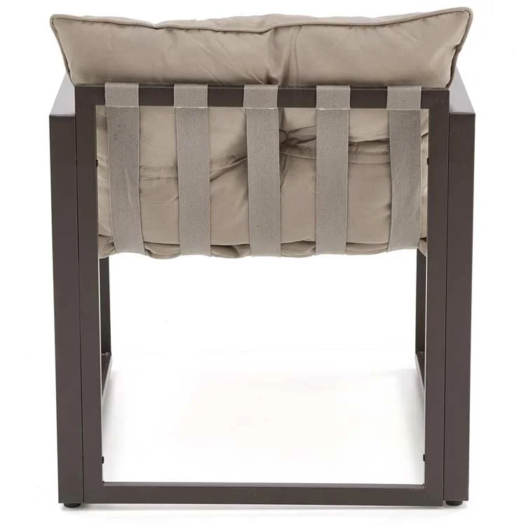 Set da giardino divano, poltrona, tavolino in vetro nero marrone Surat
