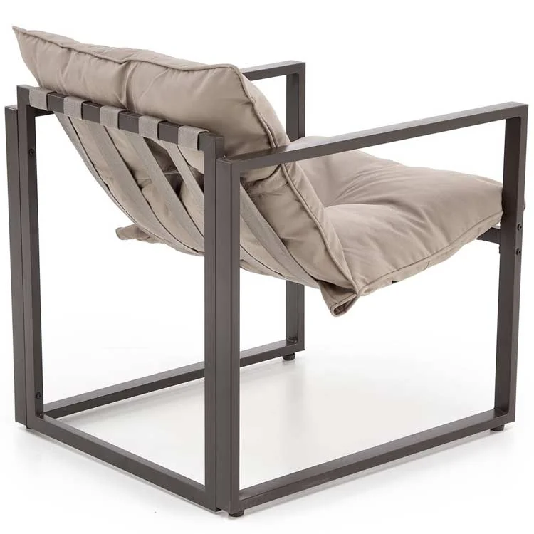 Set da giardino divano, poltrona, tavolino in vetro nero marrone Surat