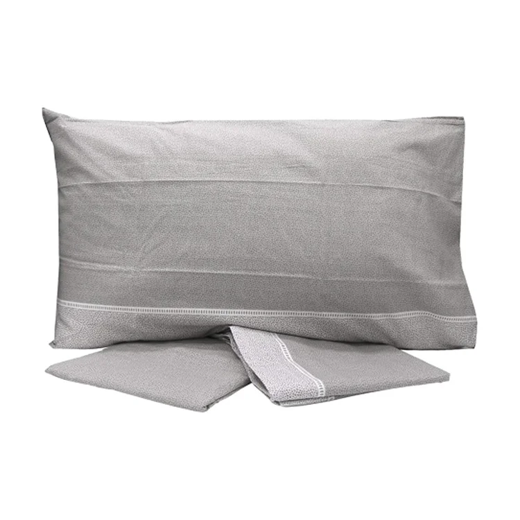 Set lenzuola letto una piazza e mezza in cotone grigio Freedom