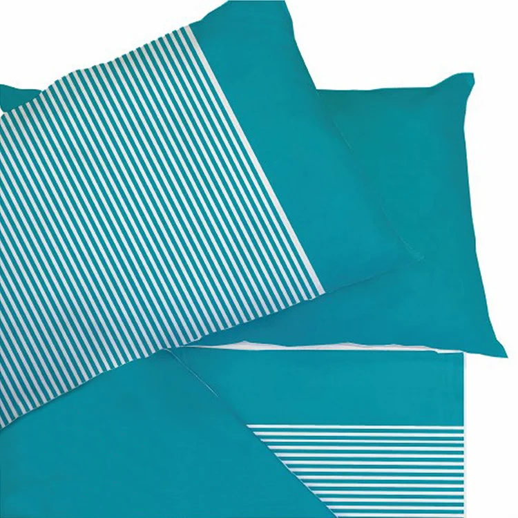 Set lenzuola matrimoniali con 4 federe in cotone turchese Strudel
