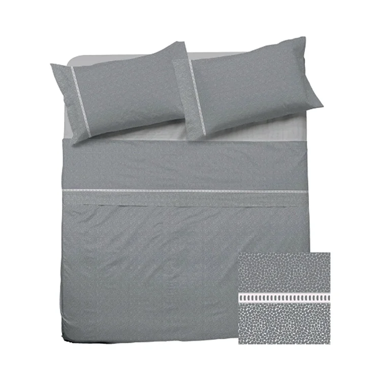 Set lenzuola matrimoniali in cotone grigio Freedom