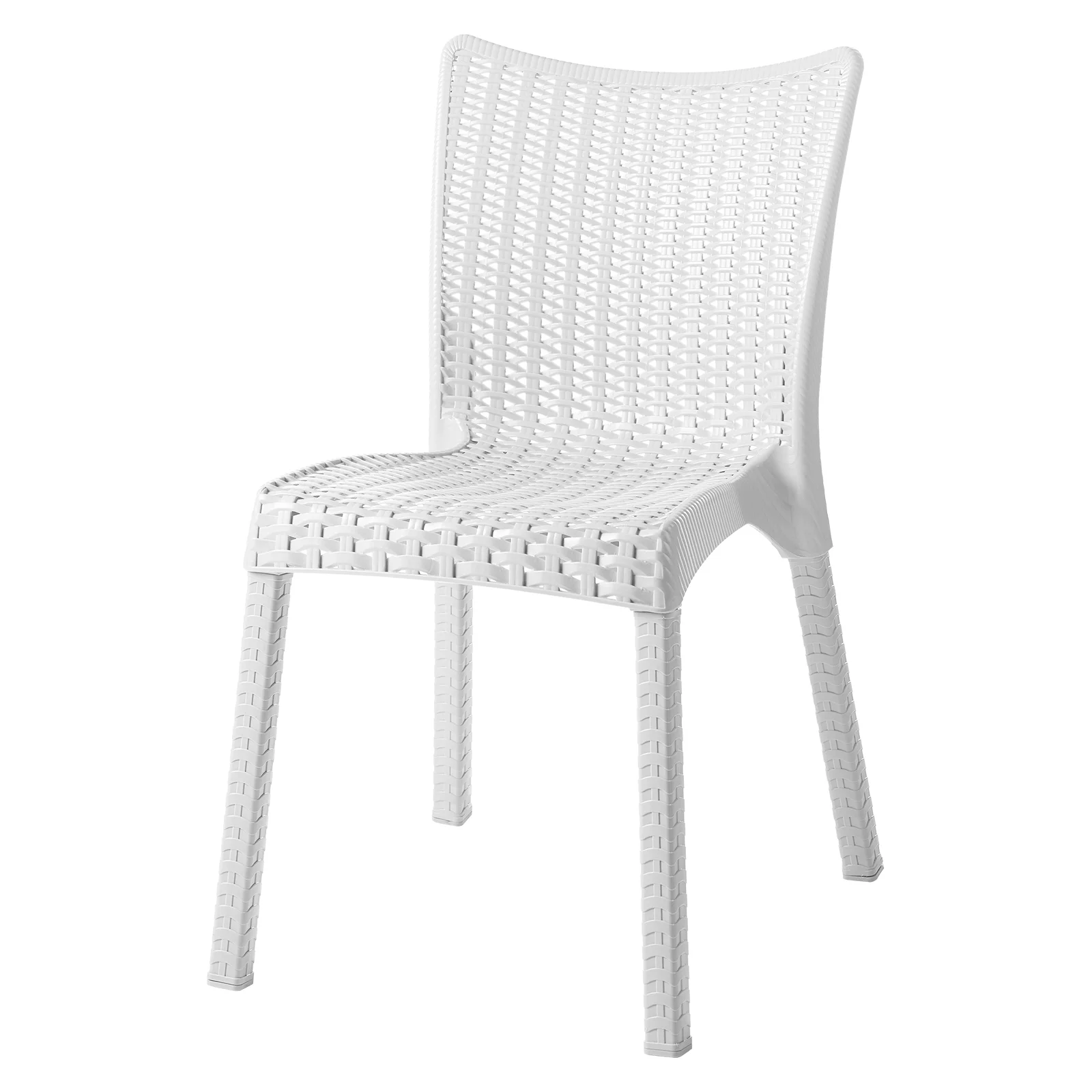 Set tavolo 80x80cm + 2 sedie da giardino polipropilene bianco Blossom