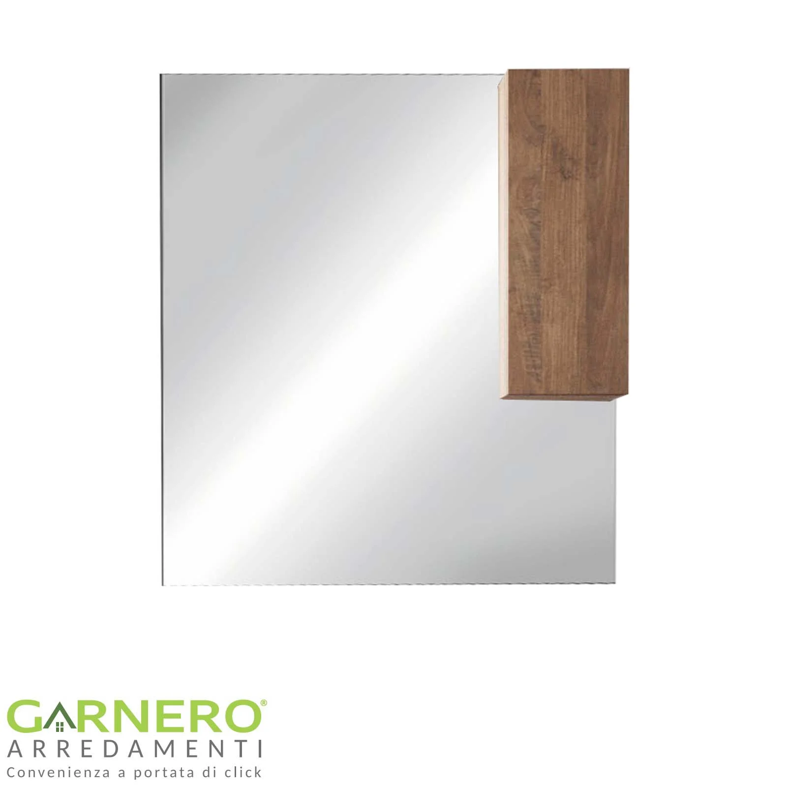 Specchiera 120x110cm bagno con led e pensile rovere Alvarez