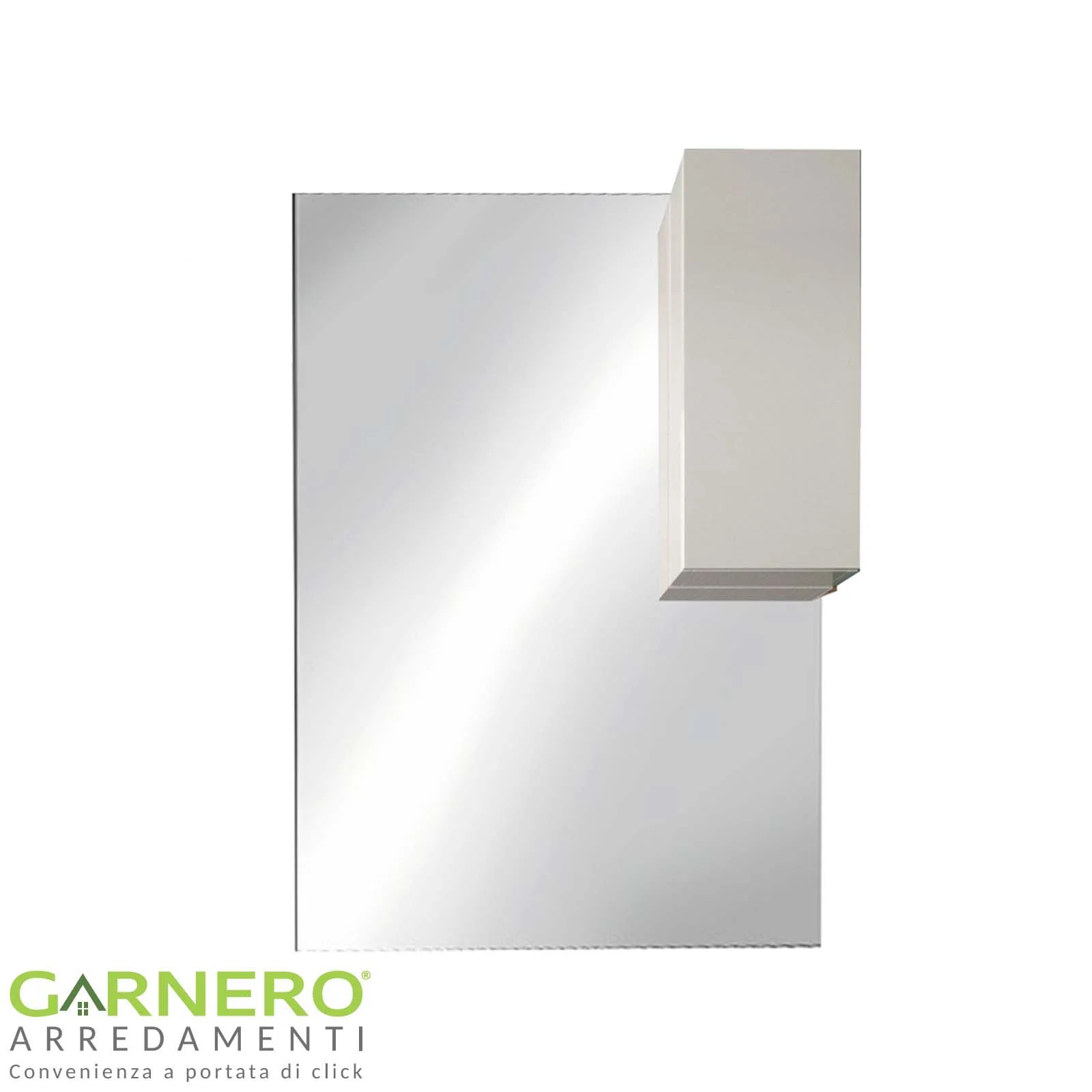 Specchiera 80x110cm da bagno con led e pensile bianco lucido Minister