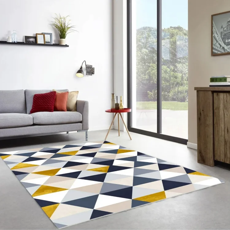 Tappeto da sala con fantasia 120x180cm bianco blu Velino