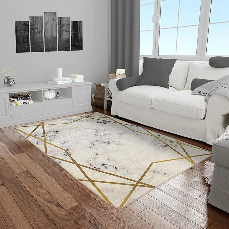Tappeto da sala rettangolare 120x180cm bianco grigio Erebus