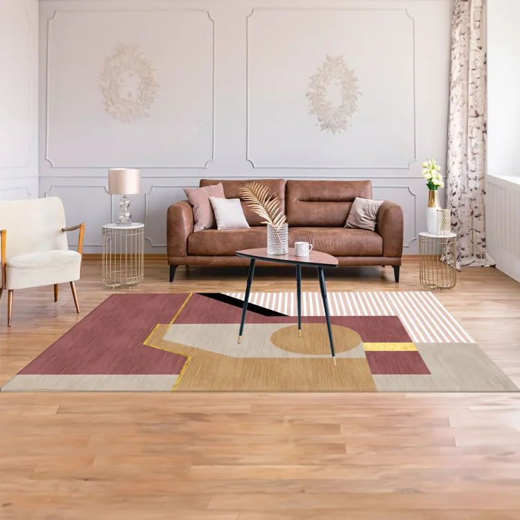 Tappeto moderno a fantasia da salotto 120x180cm rosa Cioccola
