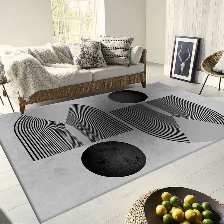 Tappeto moderno a fantasia da salotto 80x150cm grigio Motola