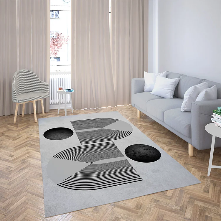 Tappeto moderno a fantasia da salotto 80x150cm grigio Motola