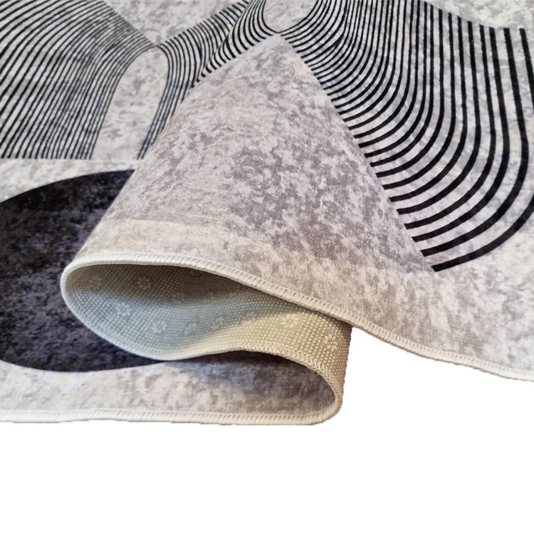 Tappeto moderno a fantasia da salotto 80x150cm grigio Motola
