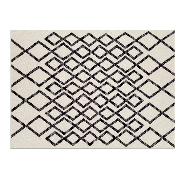 Tappeto moderno rettangolare 120x180cm nero bianco Treccia