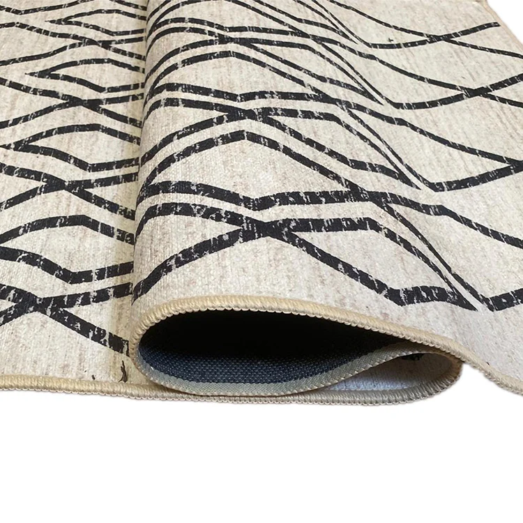 Tappeto moderno rettangolare 120x180cm nero bianco Treccia