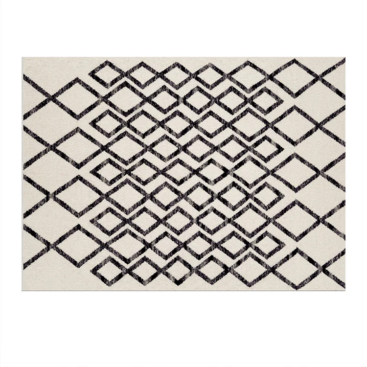 Tappeto moderno rettangolare 160x230cm nero bianco Treccia