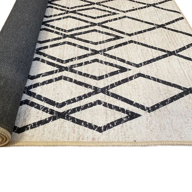 Tappeto moderno rettangolare 160x230cm nero bianco Treccia