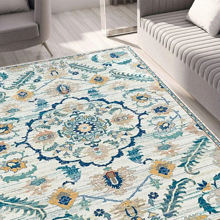 Tappeto moderno rettangolare con greca 120x180cm blu bianco Kimmy