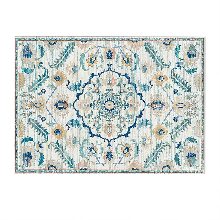 Tappeto moderno rettangolare con greca 120x180cm blu bianco Kimmy